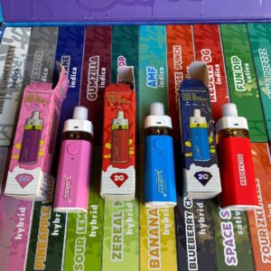 Close-up of Wehi disposable vape pen with 2 grams oil capacity