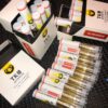 Premium TKO vape cart close-up showing gold cannabis oil