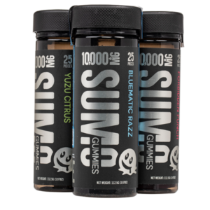 Half Baked Sumo Gummies 1000mg jar with colorful gummies