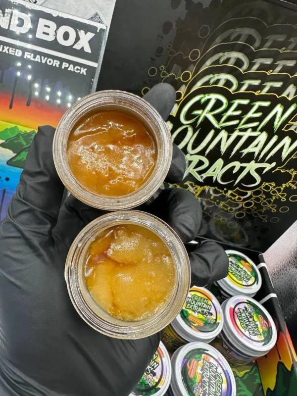 Green Mountain Extracts Crumble cannabis concentrate in airtight container