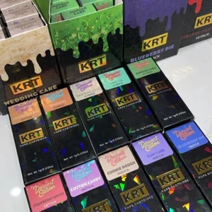 KRT pre-filled disposable cannabis vape pen with draw-activated feature