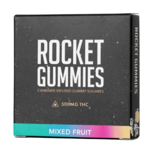 Pack of Rocket Gummies THC edibles with mixed fruit flavors