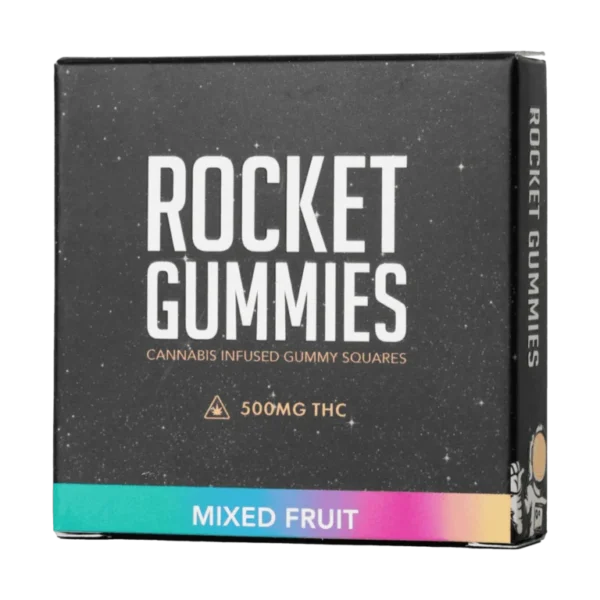 Pack of Rocket Gummies THC edibles with mixed fruit flavors