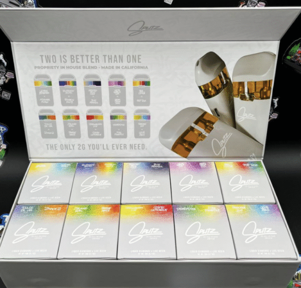 Close-up of Splitz Disposable Vape Pen showcasing sleek design and dual-flavor chambers