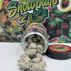 Close-up of Persy Mini Snowballs ZaZa Edition cannabis buds covered in frosty trichomes