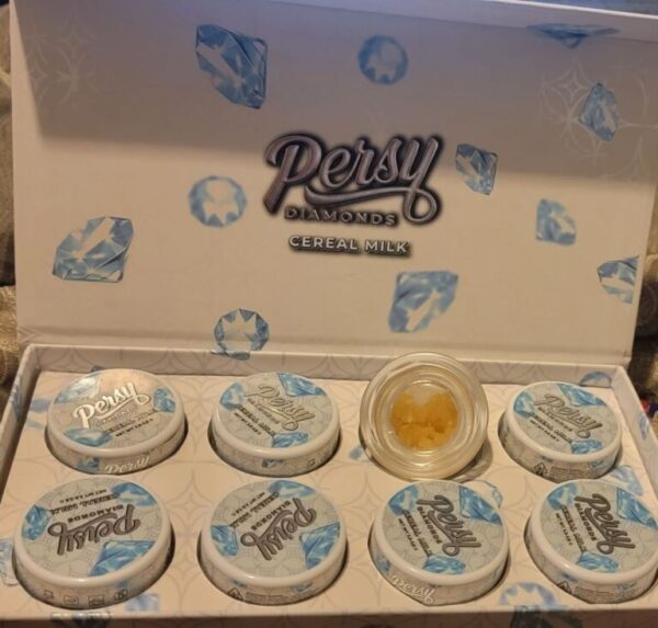 Persy Diamonds Cereal Milk 3.5G jar – premium THC concentrate with fruity and creamy flavor